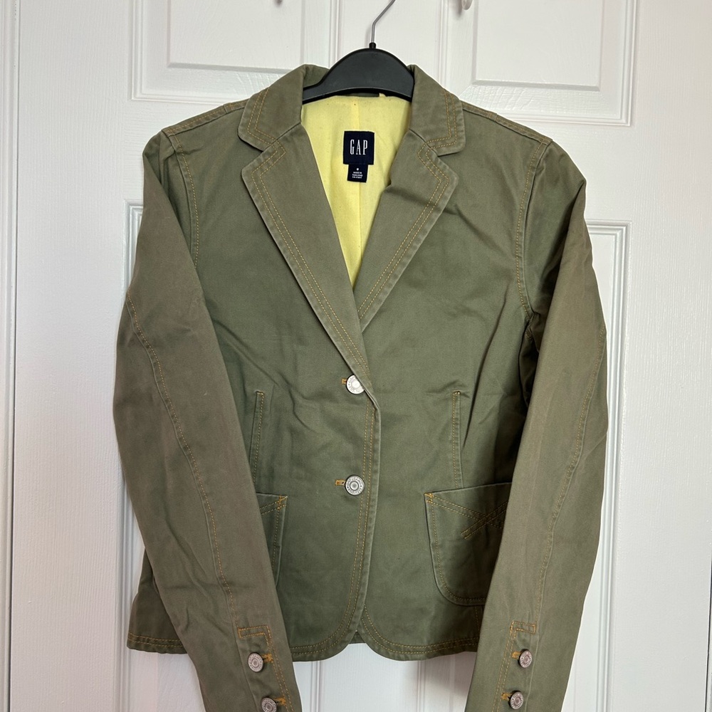 GAP Green Blazer Structured Suit Jacket